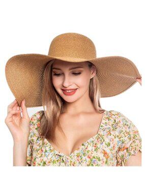 Tigerstars Khaki Solid Straw Sun Hat